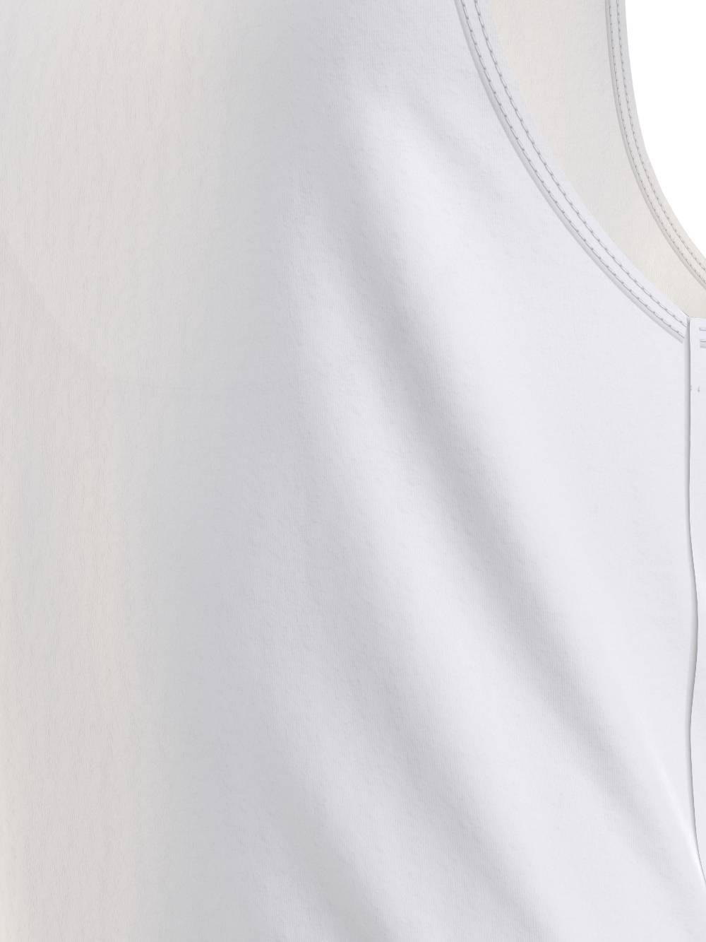 CALVIN KLEIN  T-Shirt Uomo Calvin Klein Bianca in Cotone e Lino In Linea