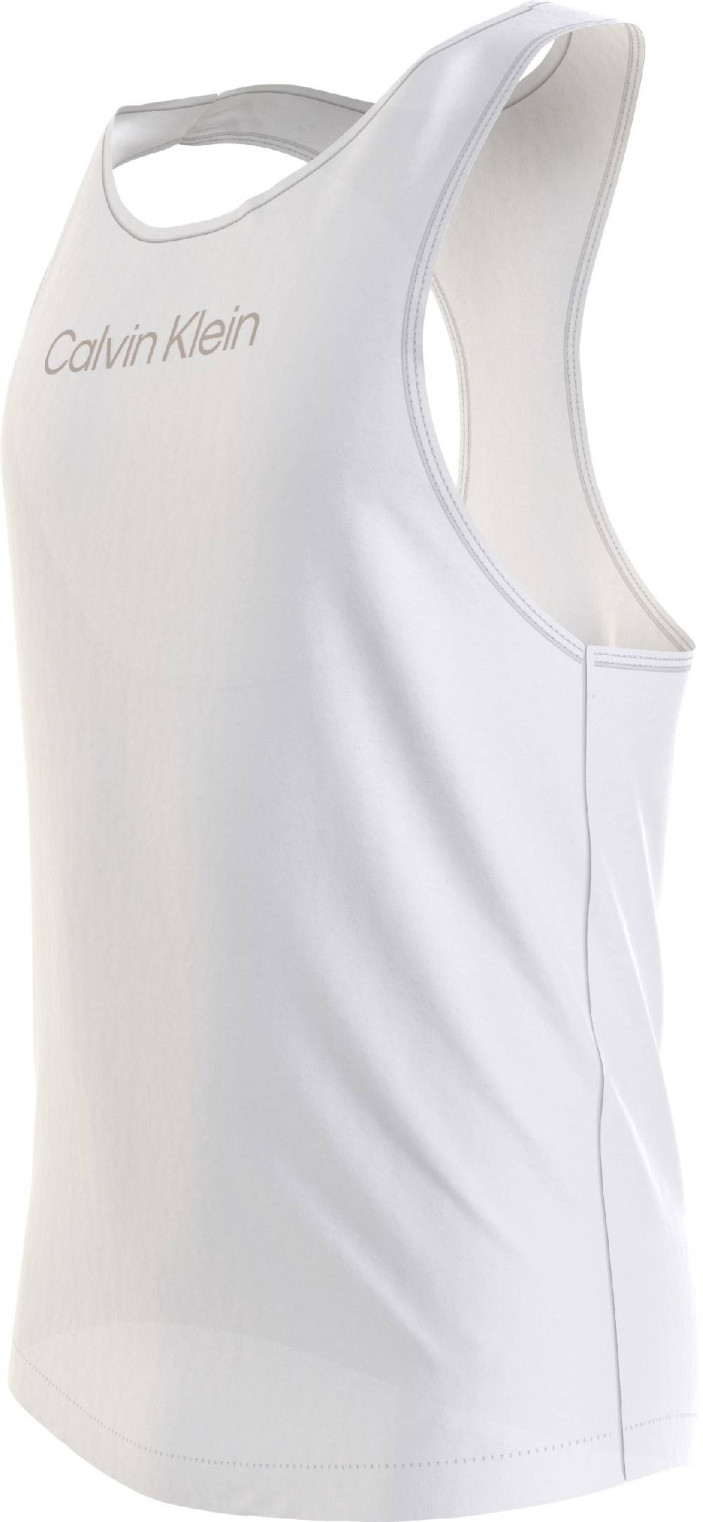 CALVIN KLEIN  T-Shirt Uomo Calvin Klein Bianca in Cotone e Lino In Linea