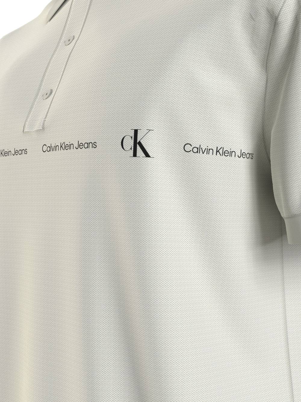 CALVIN KLEIN  Polo Calvin Klein Bianca in Cotone Elasticizzato Uomo Pezzi Unici
