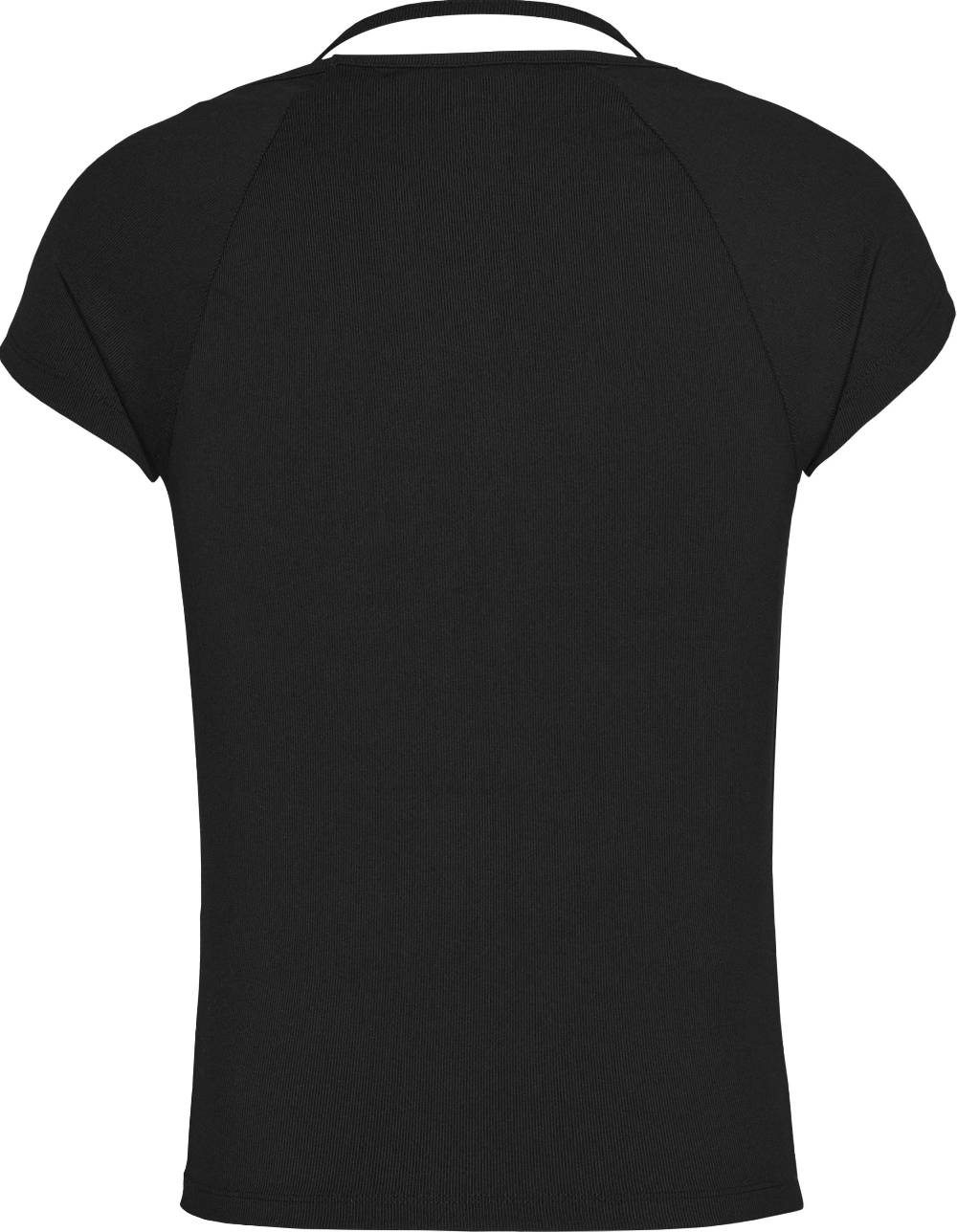 TOMMY JEANS  T-Shirt Nera Tommy Jeans Slim con Scollo a Halter Soddisfazione Garantita