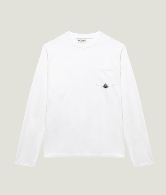 ROY ROGER'S  T-shirt Bianca in Cotone Roy Roger's con Tasca Acquista Ora
