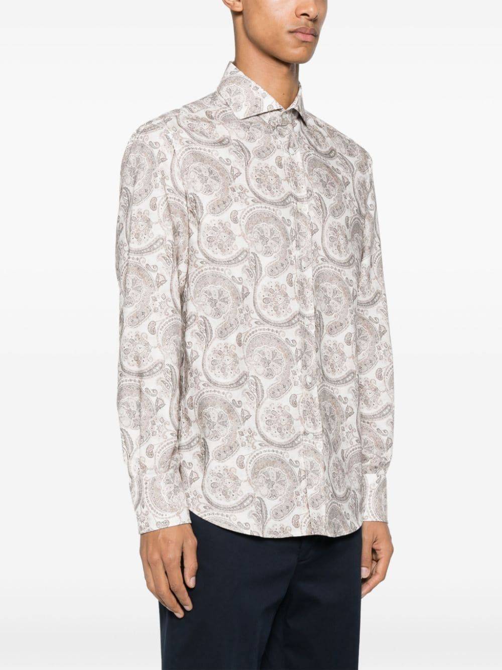 BRUNELLO CUCINELLI  Camicia Uomo Cotone Beige Brunello Cucinelli Shopping Online