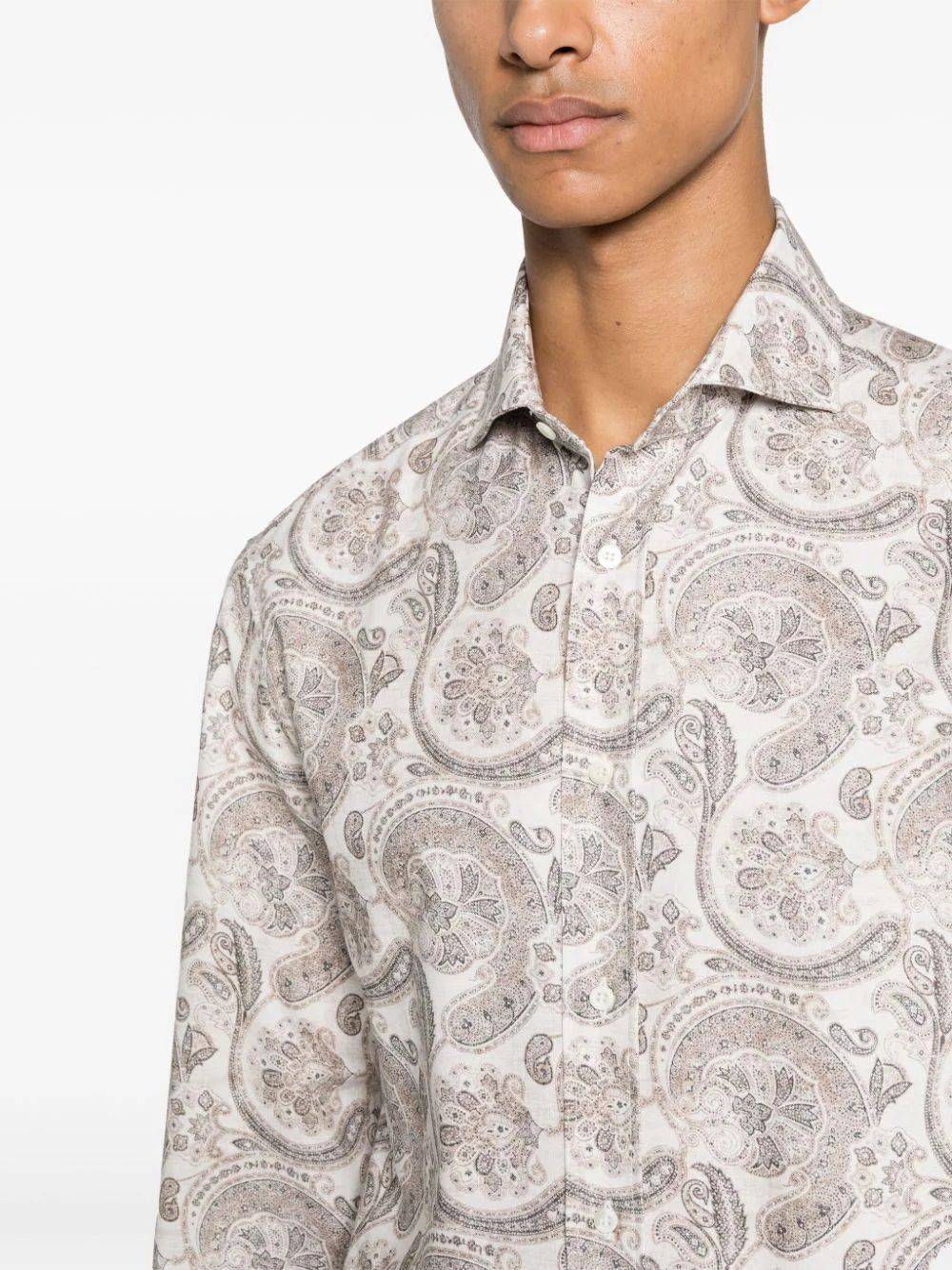 BRUNELLO CUCINELLI  Camicia Uomo Cotone Beige Brunello Cucinelli Shopping Online