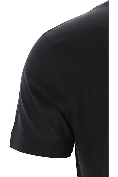EMPORIO ARMANI  T-Shirt Uomo Emporio Armani in Lyocell e Cotone Nero Vendita Economica
