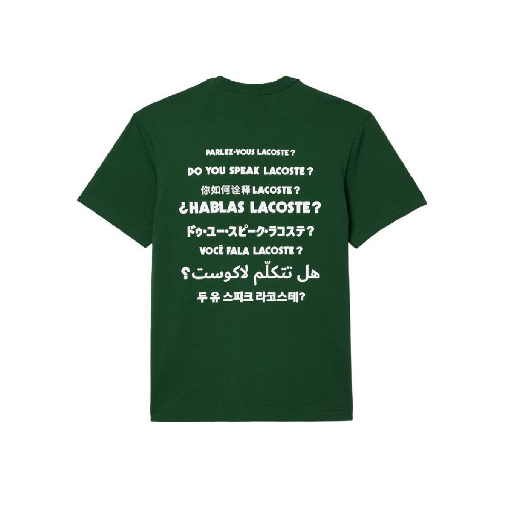 LACOSTE  T-Shirt Lacoste Verde in Cotone - Abbigliamento Casual Uomo In Saldo