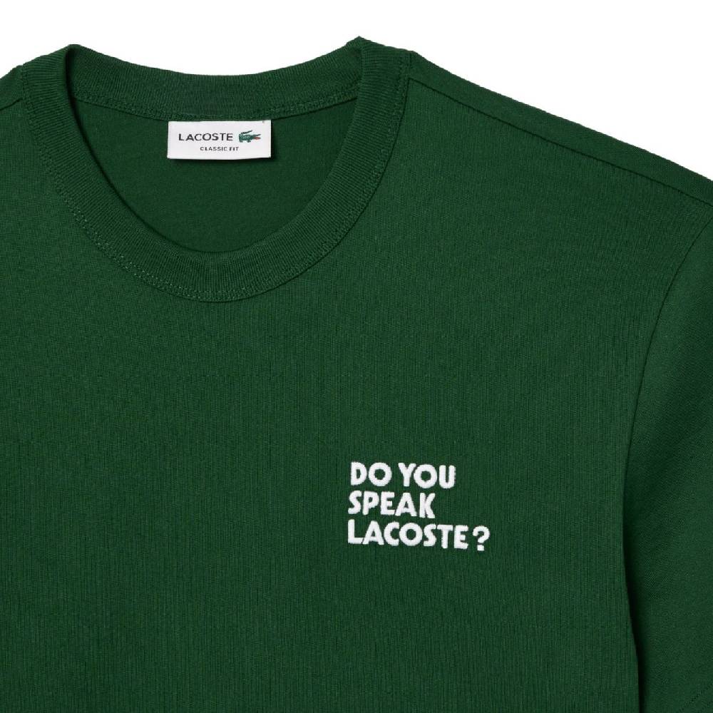 LACOSTE  T-Shirt Lacoste Verde in Cotone - Abbigliamento Casual Uomo In Saldo