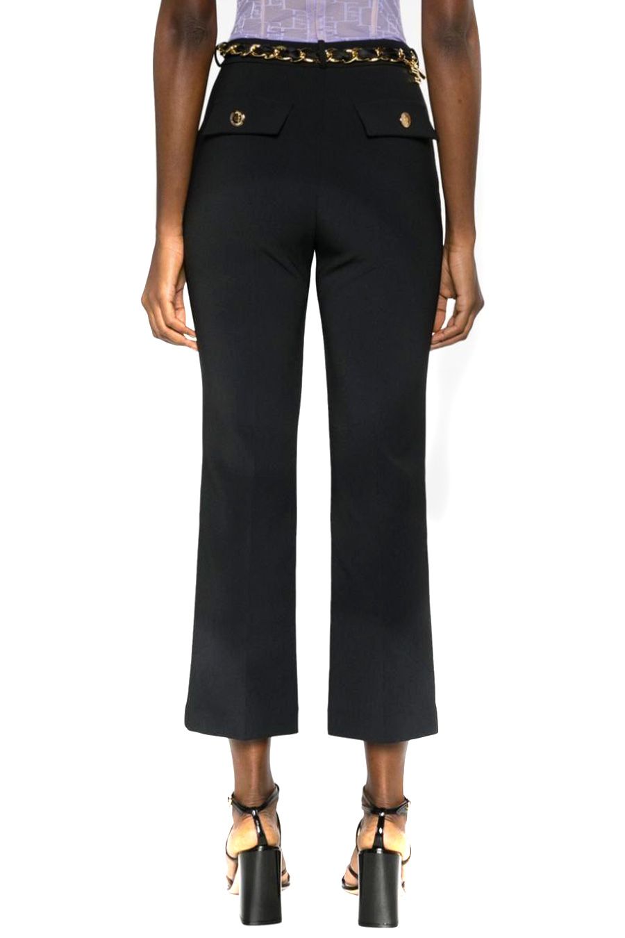 ELISABETTA FRANCHI  Pantaloni Neri in Poliestere Elisabetta Franchi da Donna Vendite Flash