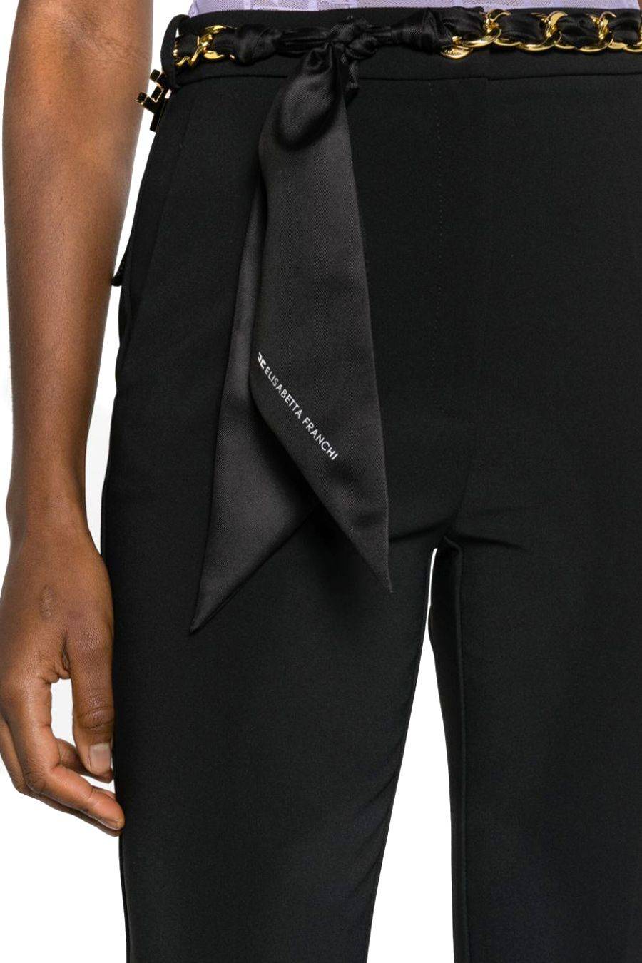 ELISABETTA FRANCHI  Pantaloni Neri in Poliestere Elisabetta Franchi da Donna Vendite Flash