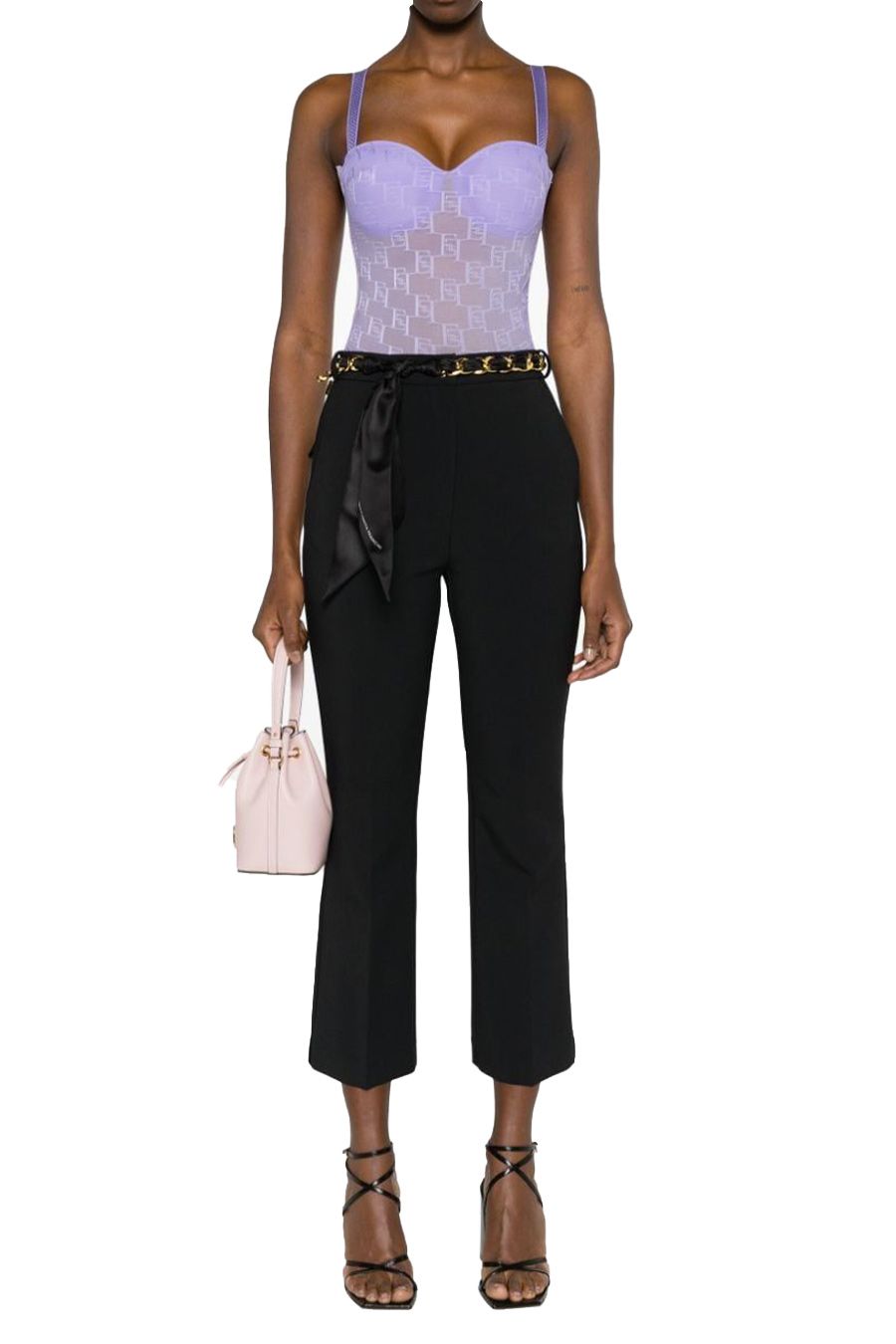 ELISABETTA FRANCHI  Pantaloni Neri in Poliestere Elisabetta Franchi da Donna Vendite Flash