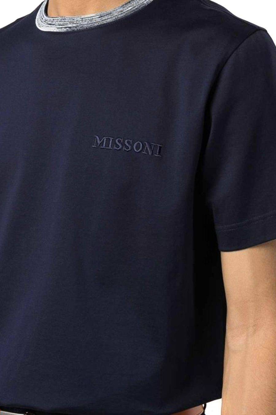 MISSONI  Polo di Cotone Blu Scuro Uomo Missoni UC22SL01-BJ0002-AS70WR 2025