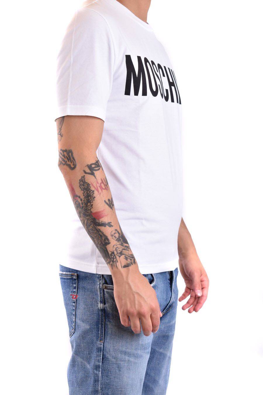 MOSCHINO  Polo Bianca in Cotone da Uomo Moschino A0702 20391001 Qualità