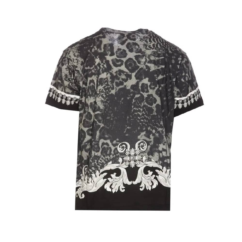 VERSACE JEANS COUTURE  T-Shirt Nera in Cotone Versace Jeans Couture Uomo Pezzi Unici