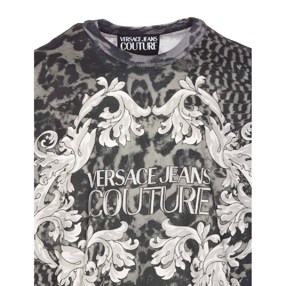 VERSACE JEANS COUTURE  T-Shirt Nera in Cotone Versace Jeans Couture Uomo Pezzi Unici