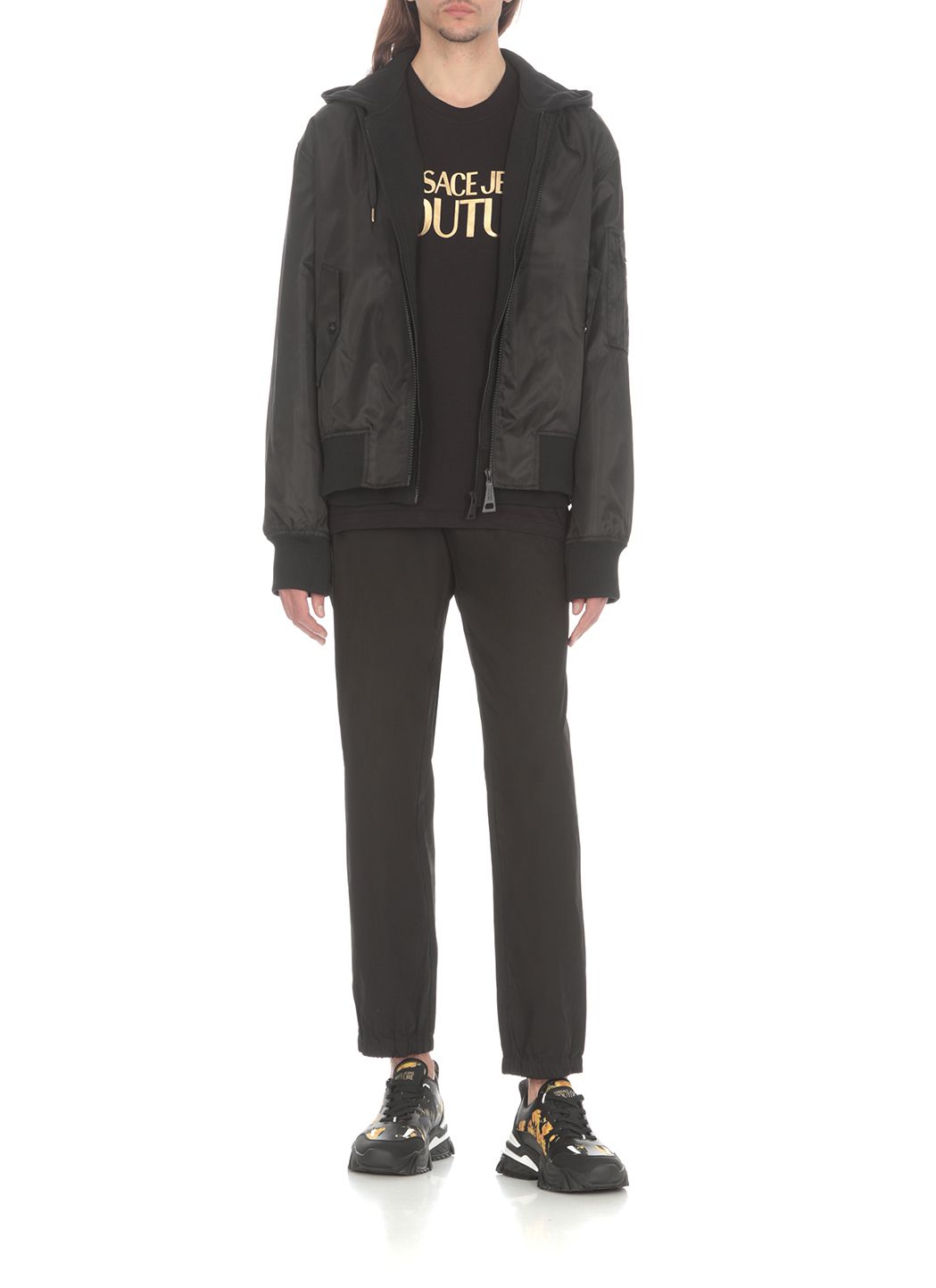 VERSACE JEANS COUTURE  Felpa Versace Jeans Couture in Cotone Nero Uomo Soddisfazione Garantita