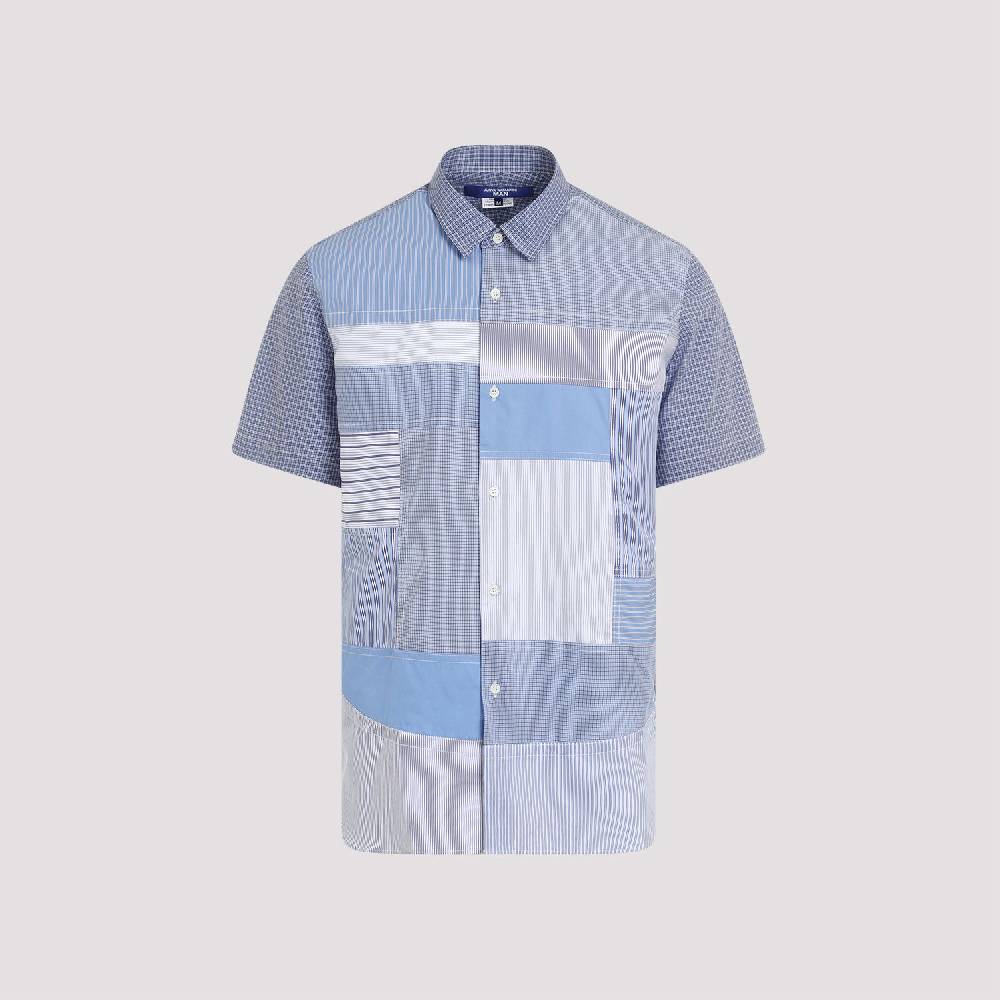 JUNYA WATANABE  Camicia Patchwork Blu in Cotone da Uomo Junya Watanabe Acquista Ora