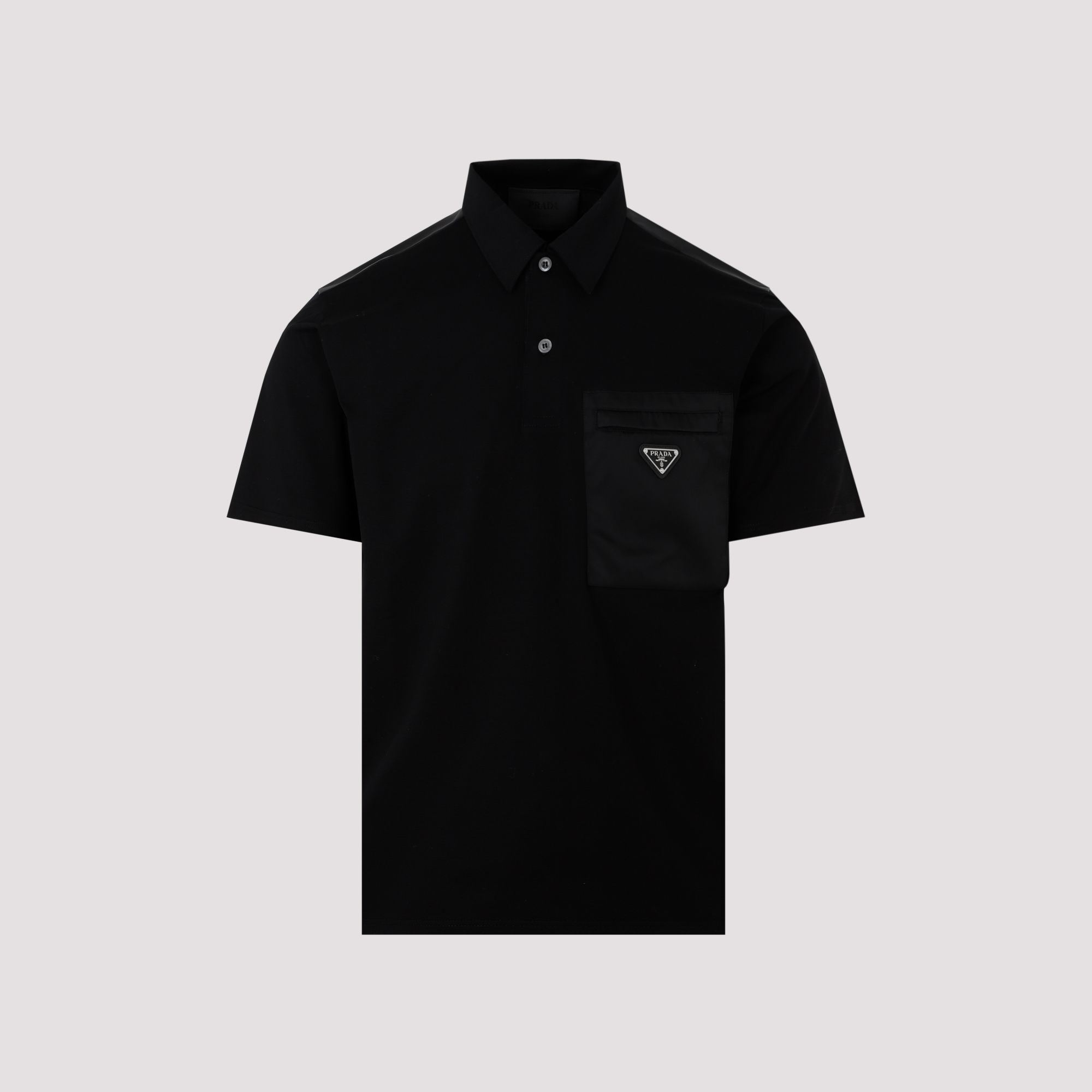 PRADA  Polo Prada in Cotone Nero - Colletto Classico & Logo Consegna Veloce