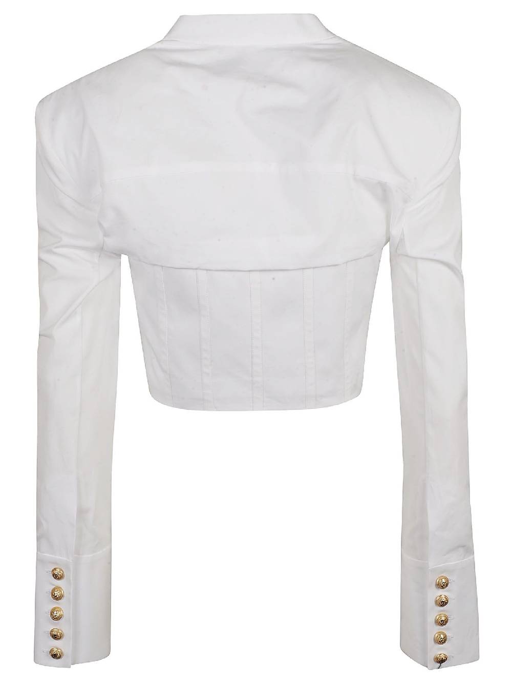 BALMAIN  Camicia Corta di Cotone Bianca BALMAIN da Donna Online