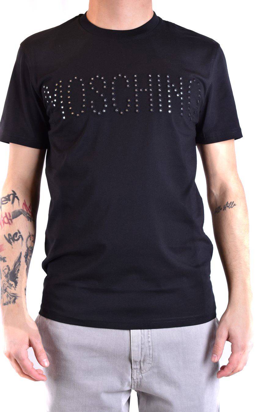 MOSCHINO  T-Shirt Classica in Cotone Nero Moschino Uomo Online