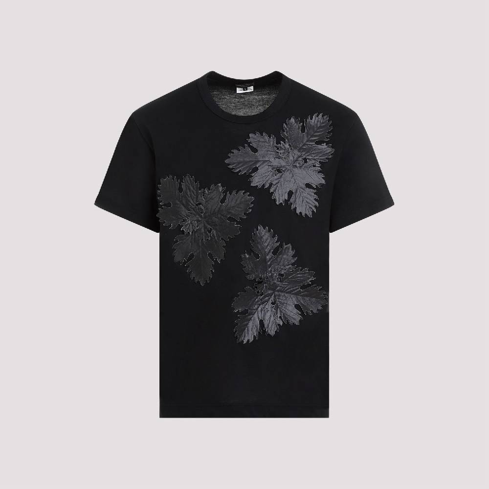 COMME DES GARÇONS  T-Shirt Comme Des Garçons Nero Stampa Foglia Poliestere - Uomo 2025