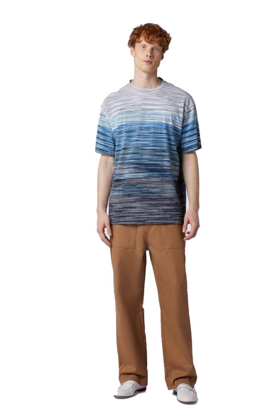 MISSONI  T-Shirt Cotone Blu Uomo Missoni 2025