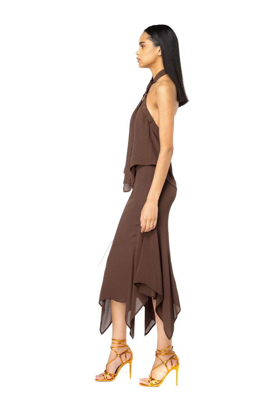 PINKO  Gonna Marrone in Poliestere PINKO da Donna In Linea
