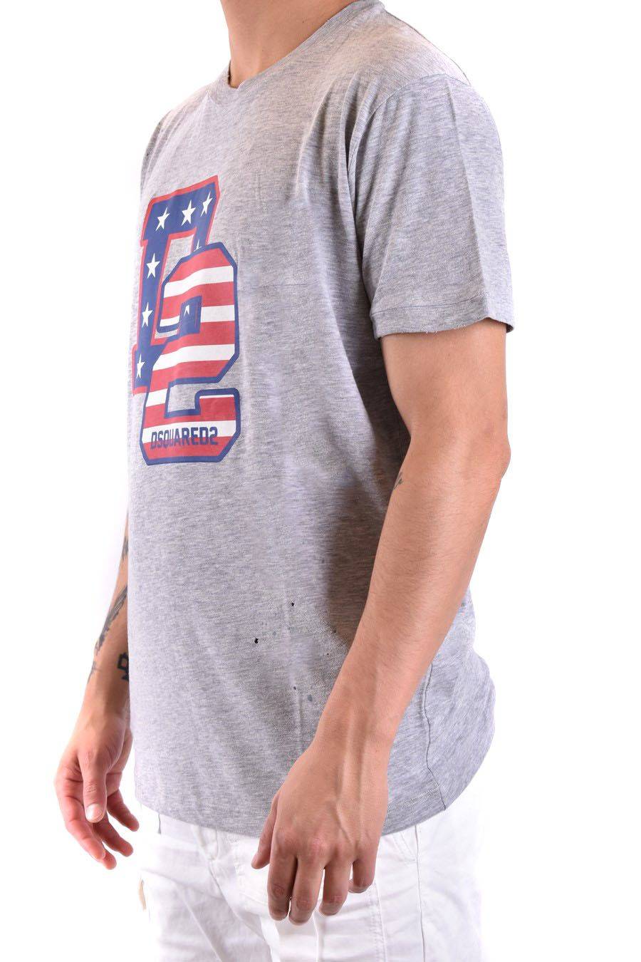DSQUARED2  Polo Grigia in Cotone Uomo DSQUARED2 Qualità
