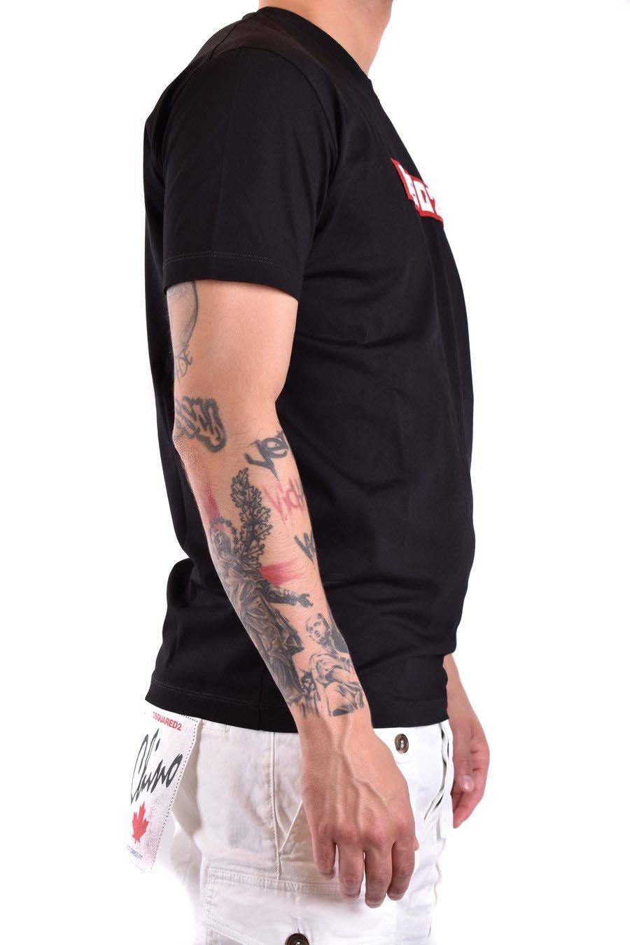 DSQUARED2  T-Shirt Nera in Cotone DSQUARED2 S74GD1223 Promozione