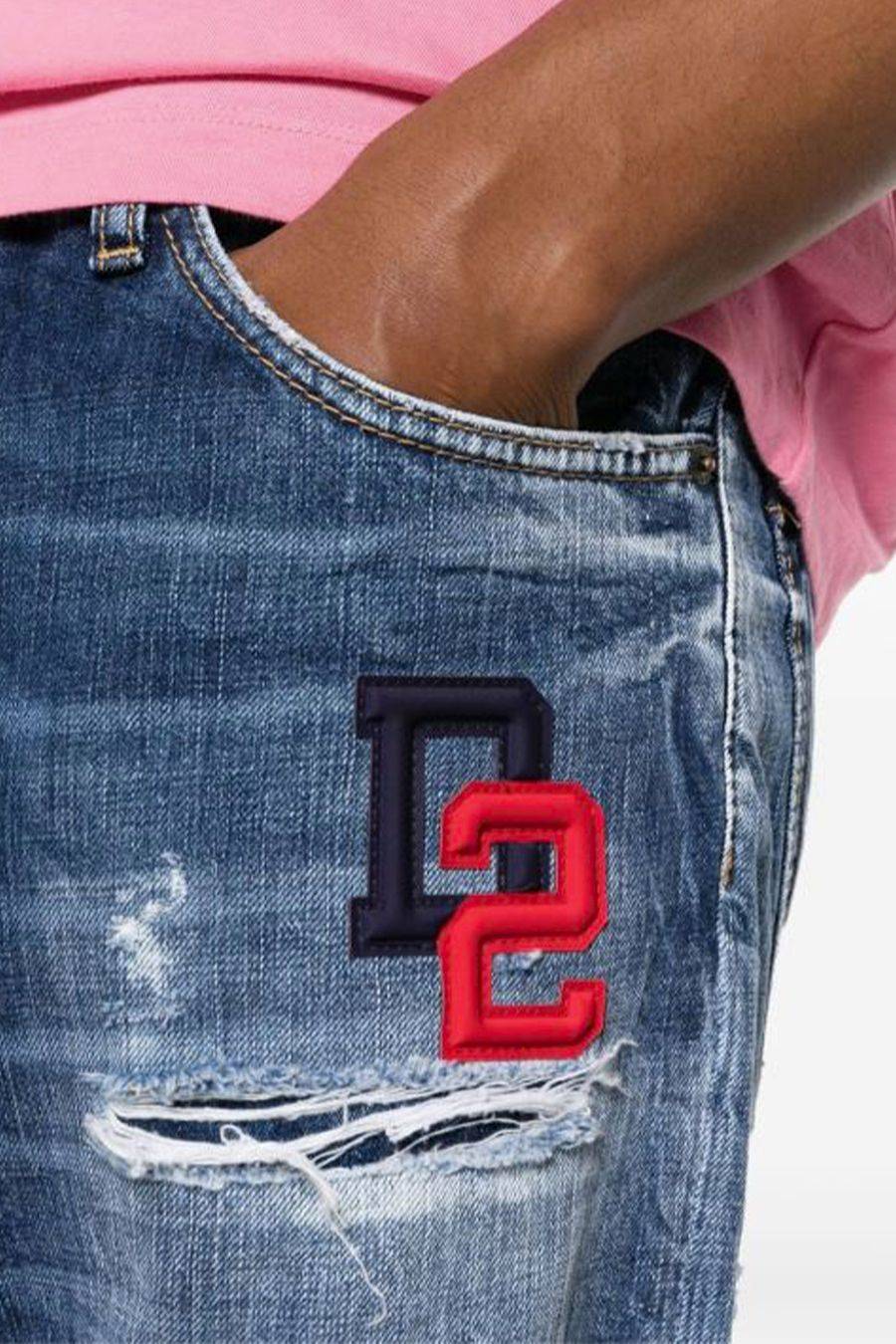DSQUARED2  Jeans Blu Uomo DSQUARED2 Tessuto Misto Poliestere Cotone Qualità Garantita