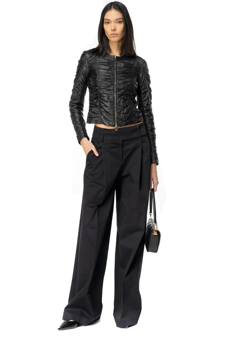 PINKO  Pantaloni Stretch Cotone Nero Donna PINKO Negozi Online