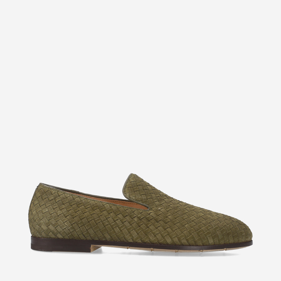 Premiata Slip-on Arden 32154G in camoscio intrecciato