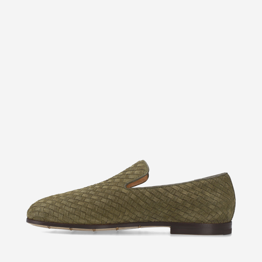 Premiata Slip-on Arden 32154G in camoscio intrecciato Economico