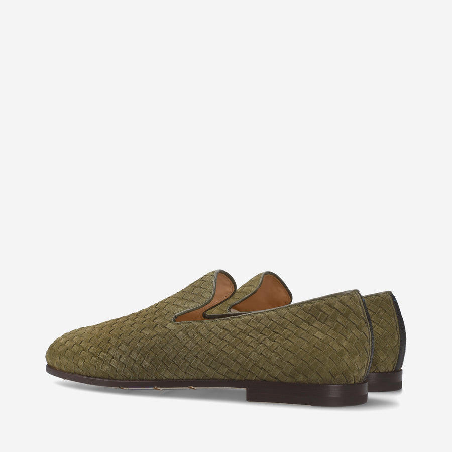 Premiata Slip-on Arden 32154G in camoscio intrecciato Economico