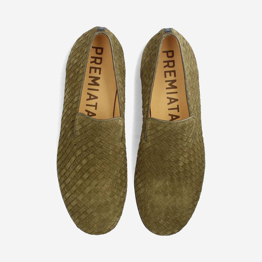 Premiata Slip-on Arden 32154G in camoscio intrecciato Economico