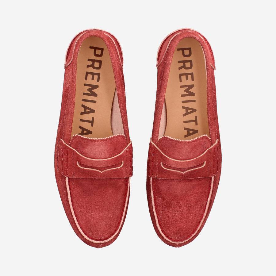 Premiata Mocassini M6780B in suede cardinale In Linea