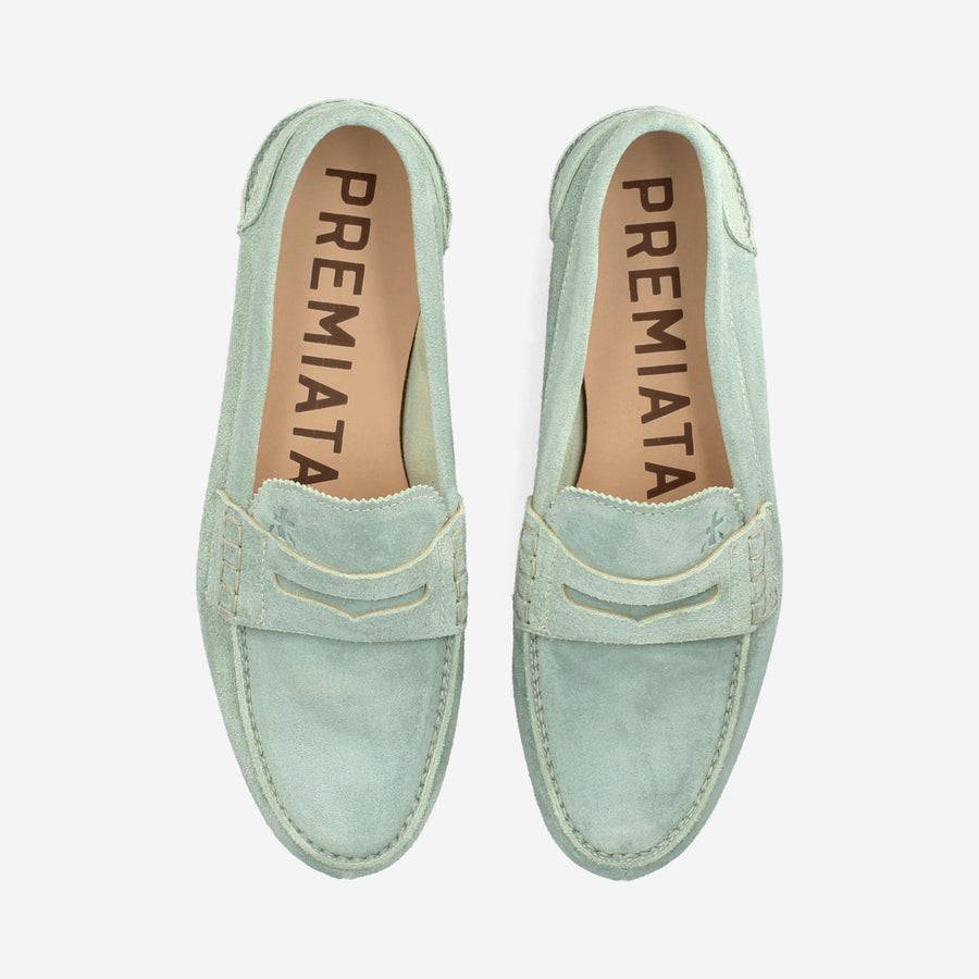Premiata Mocassini M6780A in suede alga Nuovo
