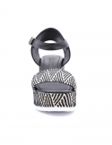 BUENO Sandalo con zeppa donna BUENO U7003 NERO Qualità Garantita