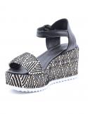 BUENO Sandalo con zeppa donna BUENO U7003 NERO Qualità Garantita