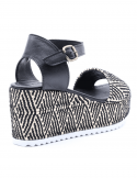 BUENO Sandalo con zeppa donna BUENO U7003 NERO Qualità Garantita