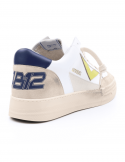 4B12 Sneakers uomo QUATTROBARRADODICI KYLE 752 in pelle bianca Italy