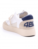 4B12 Sneakers uomo QUATTROBARRADODICI KYLE 752 in pelle bianca Italy