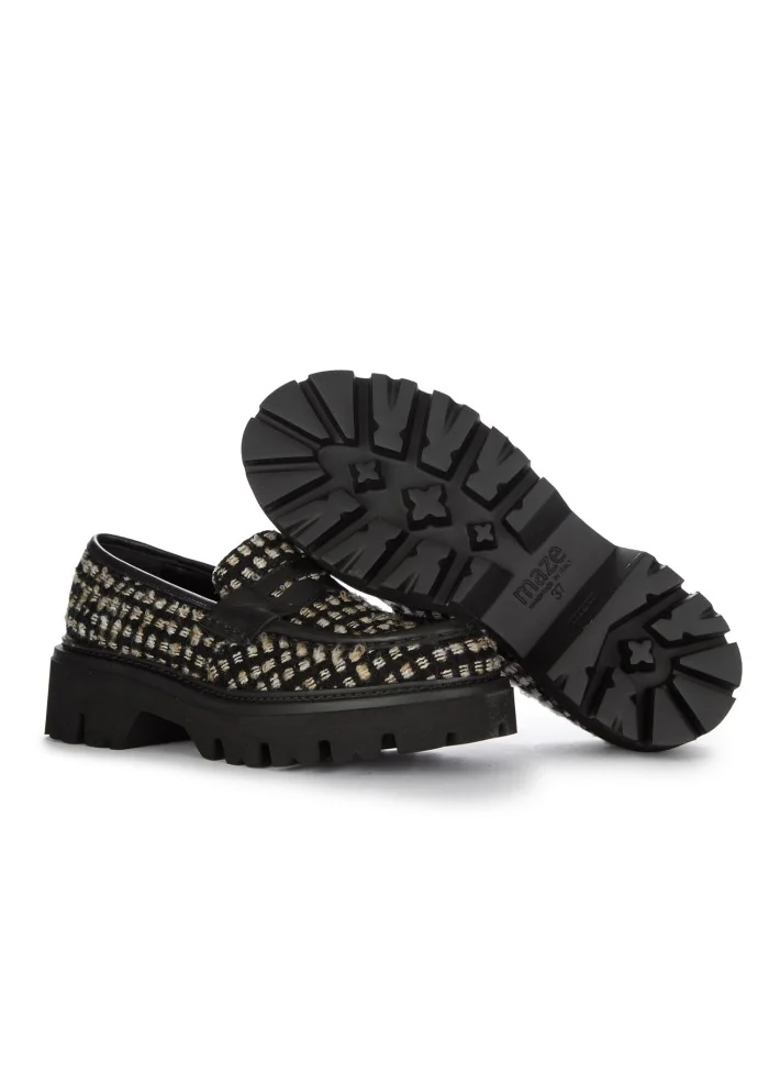 MAZE | MOCASSINI SARA STOCCOLMA FOUNTAIN NERO BEIGE In Vendita