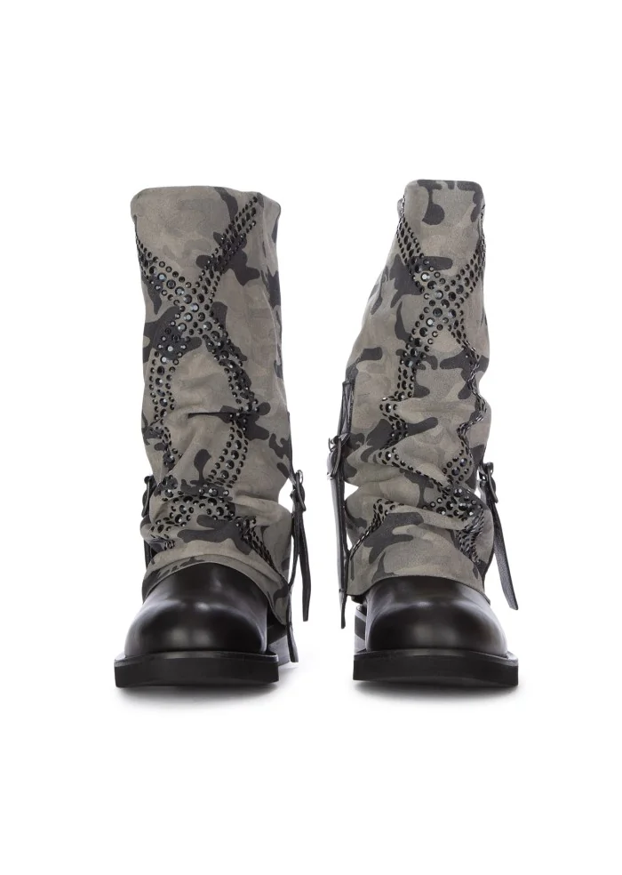 JUICE | STIVALI CAMO MILITARE GRIGIO NERO Saldi