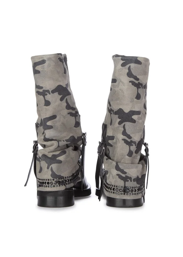 JUICE | STIVALI CAMO MILITARE GRIGIO NERO Saldi
