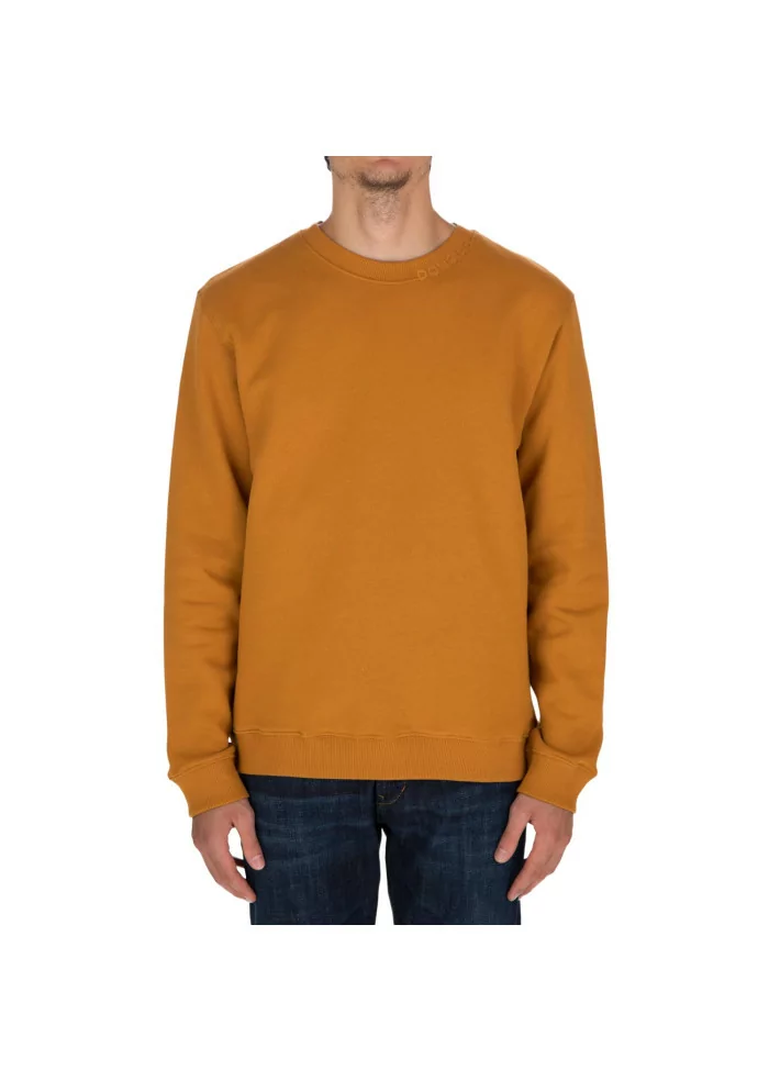 DONDUP | FELPA LOGO GIROCOLLO COTONE OCRA Nuova