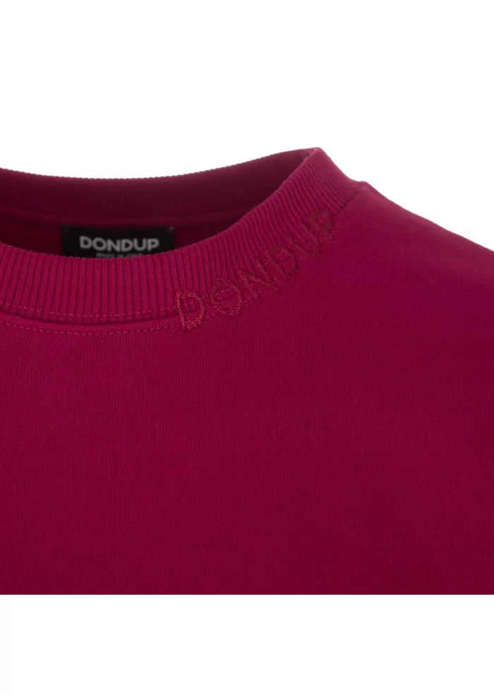 DONDUP | FELPA LOGO GIROCOLLO COTONE MAGENTA Online Outlet