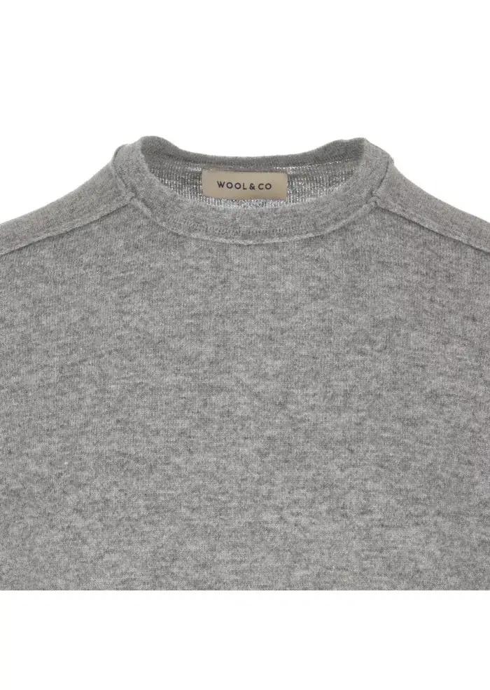 WOOL & CO | MAGLIONE LANA VISCOSA GRIGIO Soddisfazione Garantita