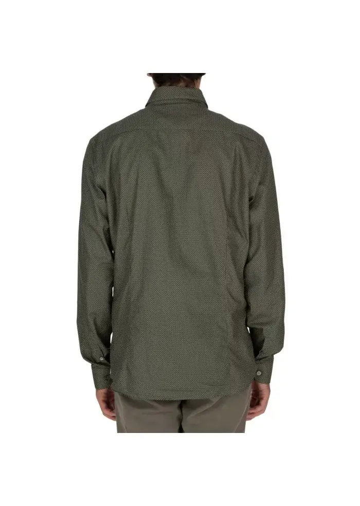 MASTRICAMICIAI | CAMICIA LUCA COTONE MICRO PATTERN VERDE Qualità Garantita