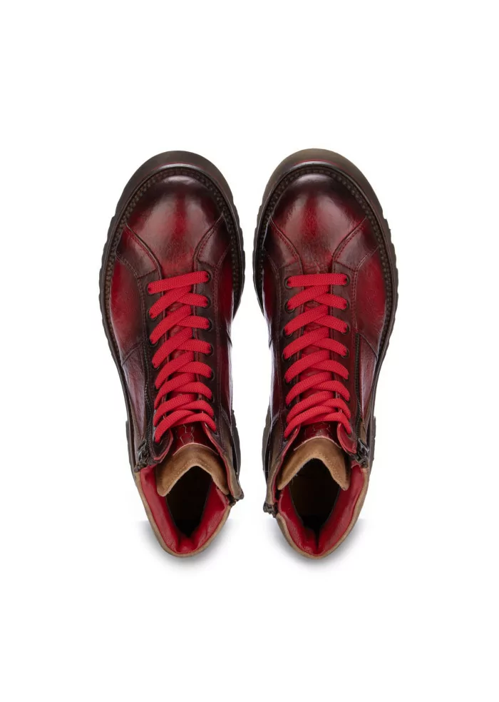 LORENZI | STIVALETTI ALLACCIATI SAFARI ROSSO MARRONE Sottocosto