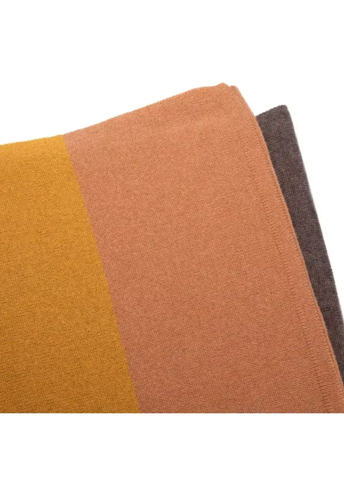 RIVIERA CASHMERE | SCIARPA RIGHE LARGHE GIALLO MARRONE Outlet