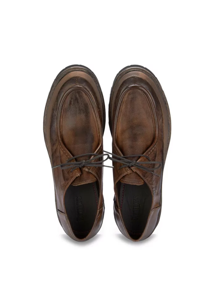 PAWELK'S | SCARPE ALLACCIATE BUFALO PELLE MARRONE Nuova